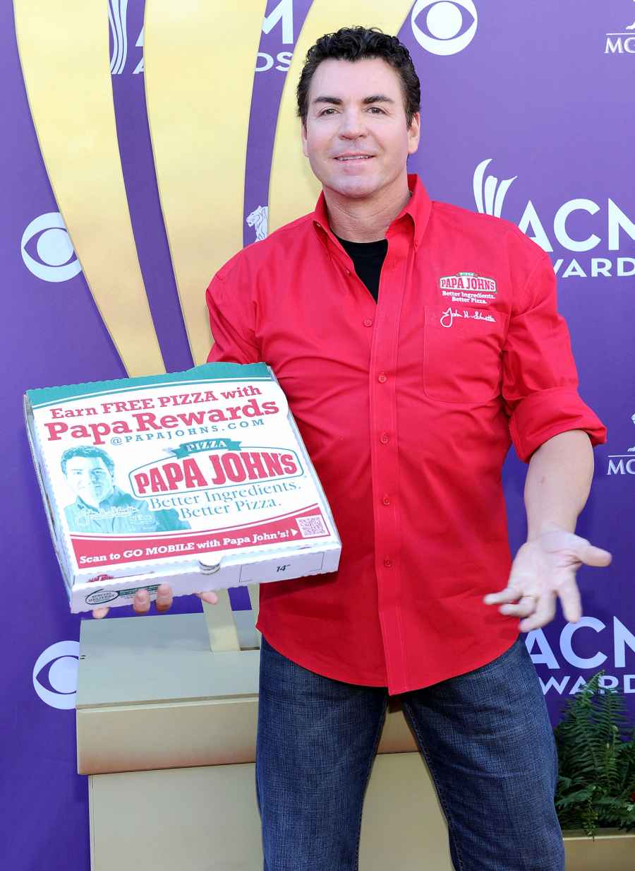John Schnatter Holding a Papa Johns Pizza Box Celeb Food Controversies