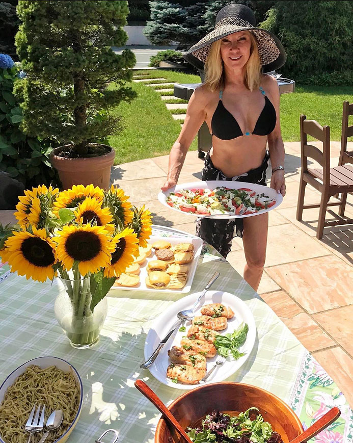 Ramona Singer Black Bikini Food Sunflowers