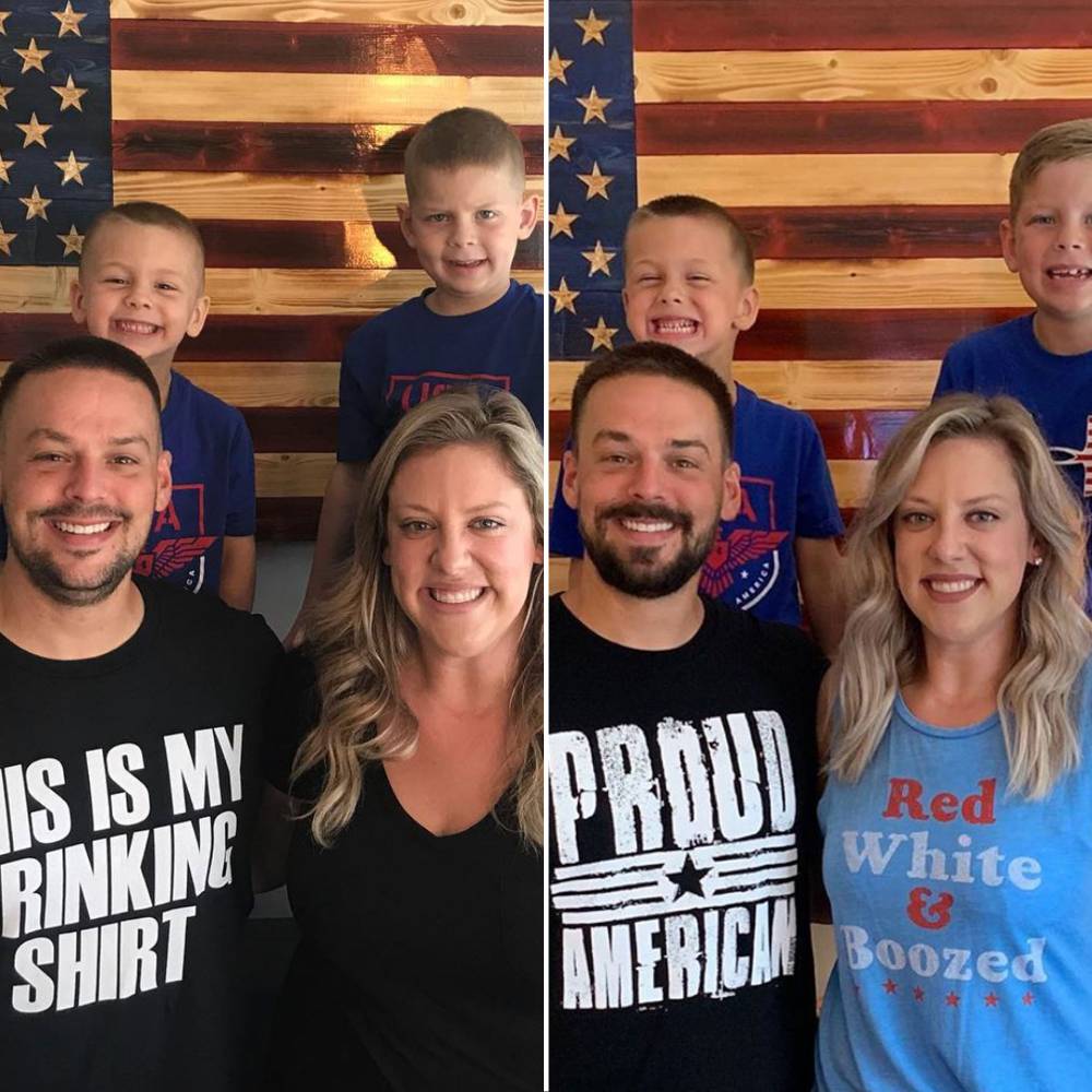 Briana and Ryan Culberson Weight Loss Family Picture American Flag