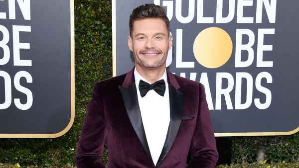 Ryan Seacrest Golden Globes Purple jacket Black Red Carpet Event Next Bachelor