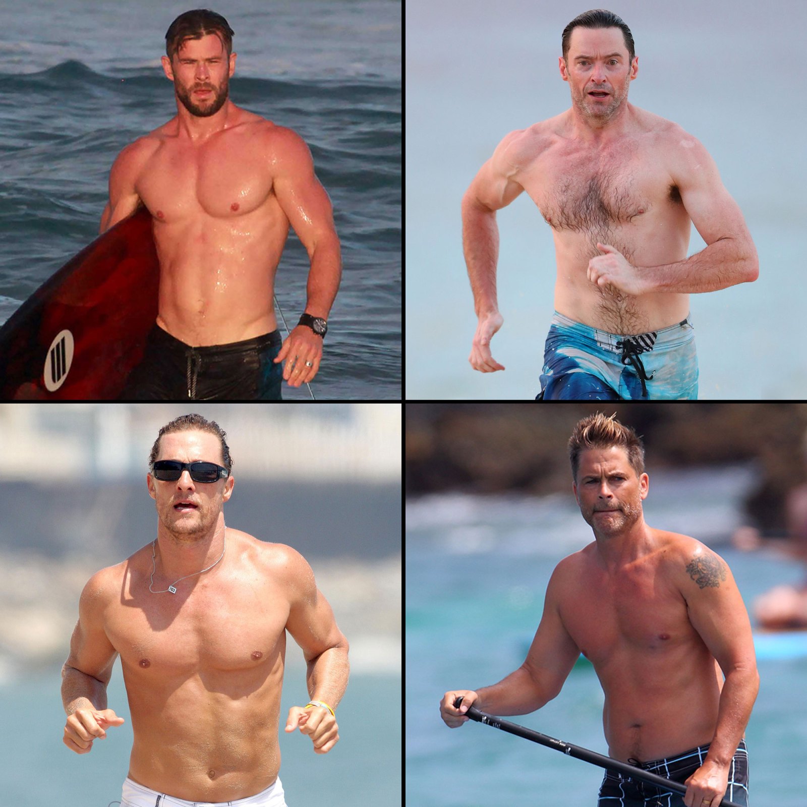 Chris Hemsworth, Hugh Jackman, Matthew McConaughey, Rob Lowe Shirtless Dads