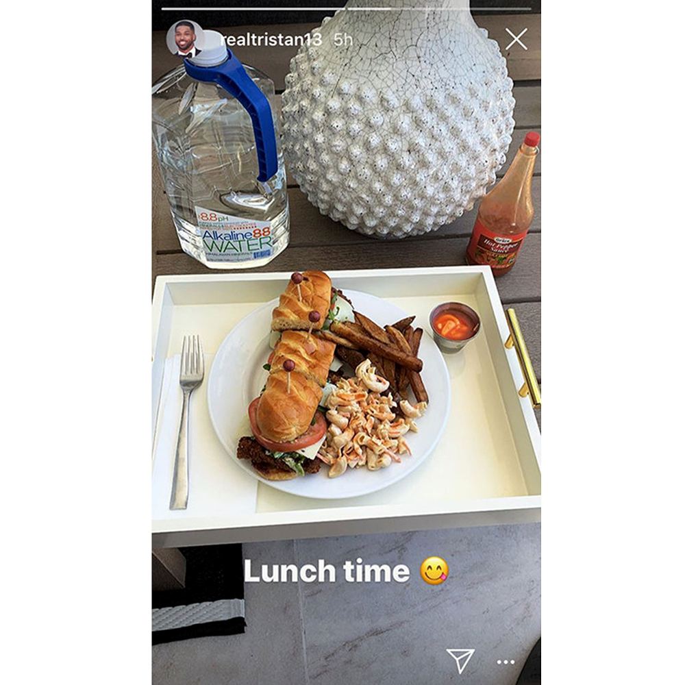 Tristan Thompson Shares Lunch Time Photo No Khloe Kardashian Feast