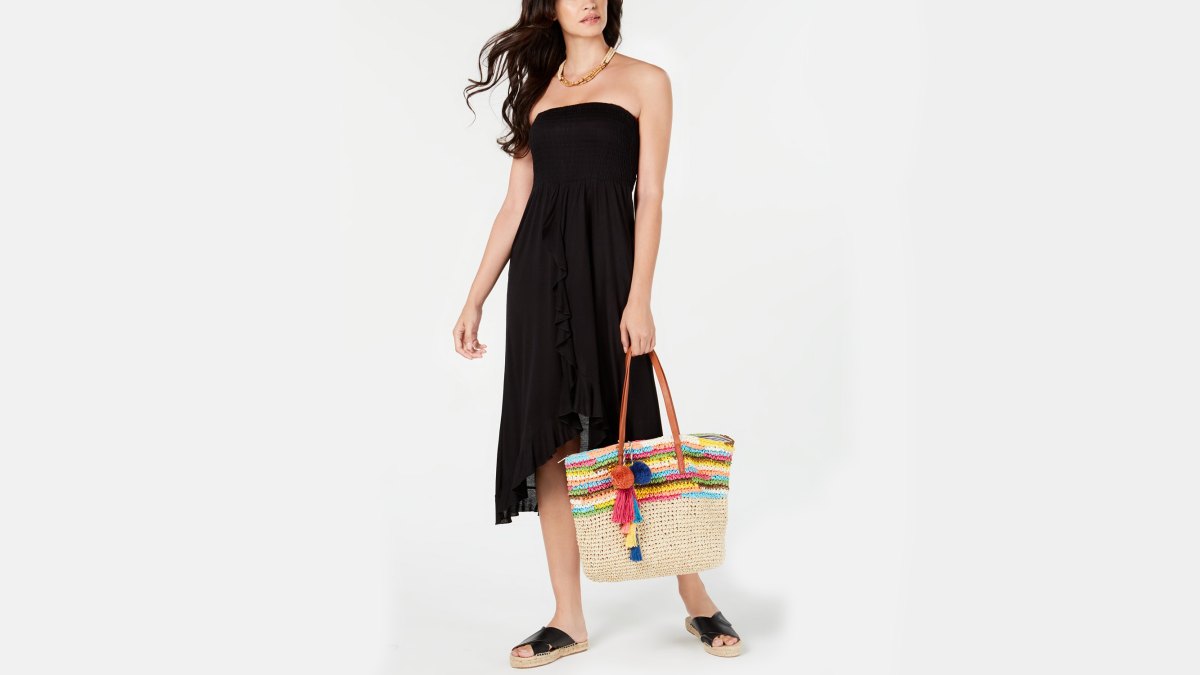 raviya strapless high-low dress