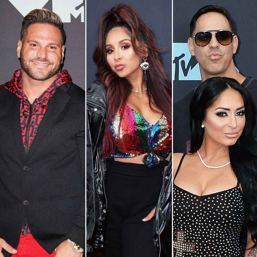 Ronnie Ortiz-Magro, Snooki, Angelina Pivarnick and Chris Larangeira What You Didn't See On TV MTV VMAs 2019