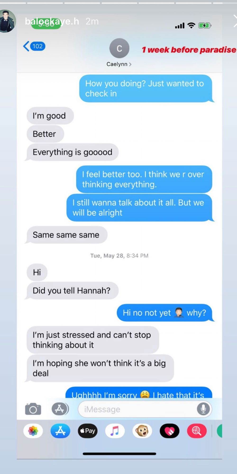 Bachelor In Paradise S Blake Releases His Texts With Caelynn