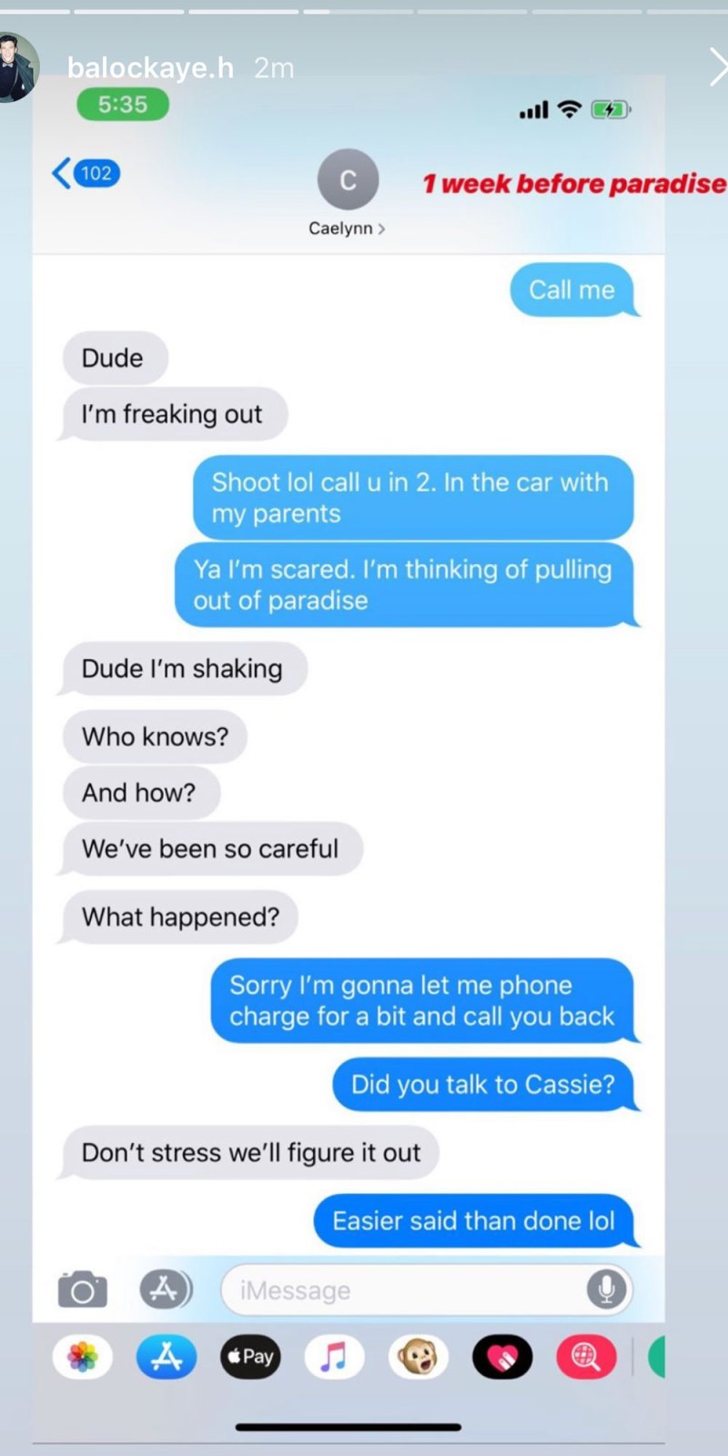 Bachelor in Paradise’s Blake Horstmann Releases His Texts With Caelynn Miller-Keyes From the Night They Had Sex
