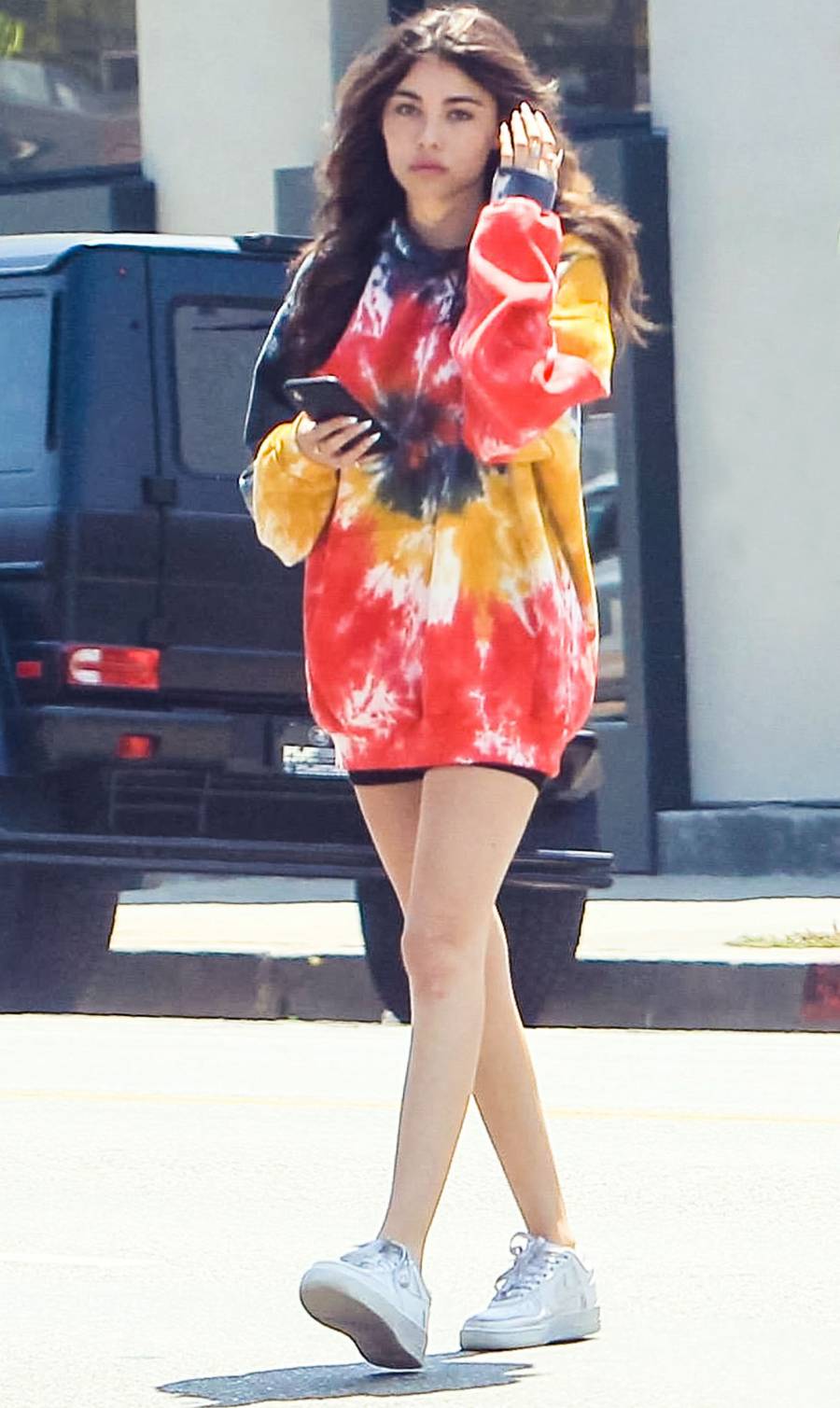 Celebs Wearing Tie-Dye - Madison Beer August 8, 2019