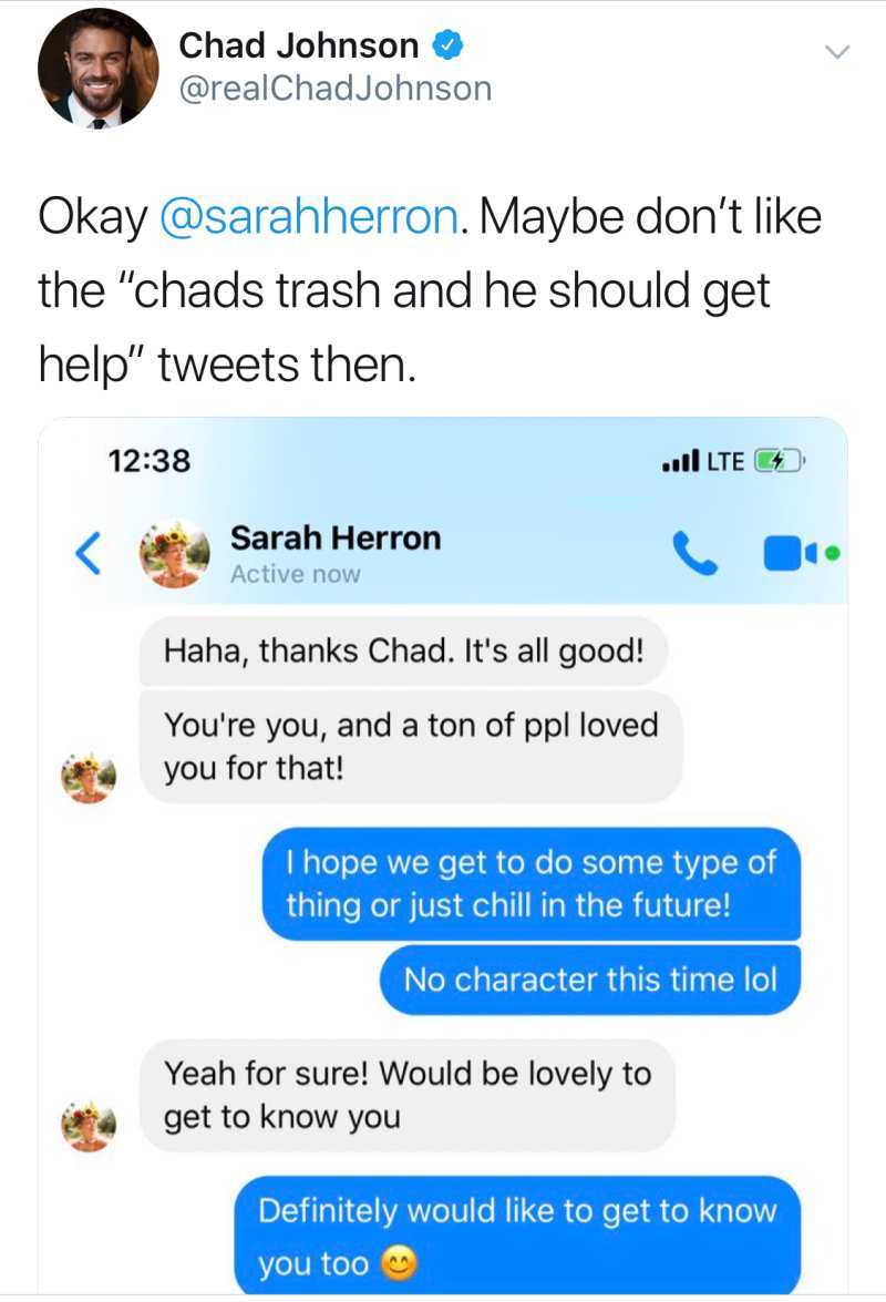 Chad Johnson Slams Bachelor Nation Twitter