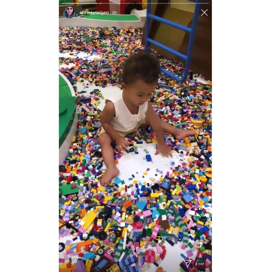 Chrissy Teigen Son Miles Plays With Legos