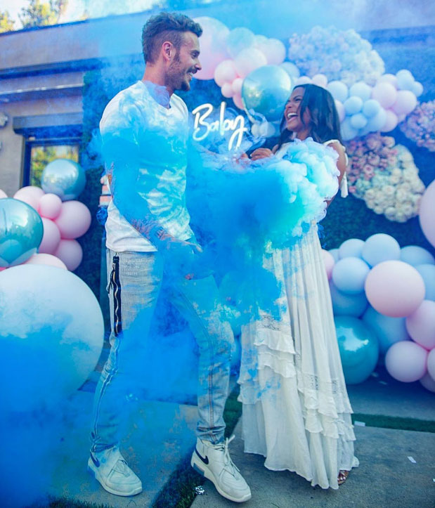 Christina Milian and Matt Pokora Milian Reveals Sex of Baby Gender Reveal Blue