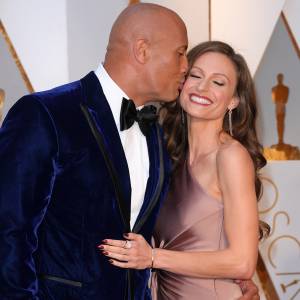 Dwayne Johnson Kisses Lauren Hashian
