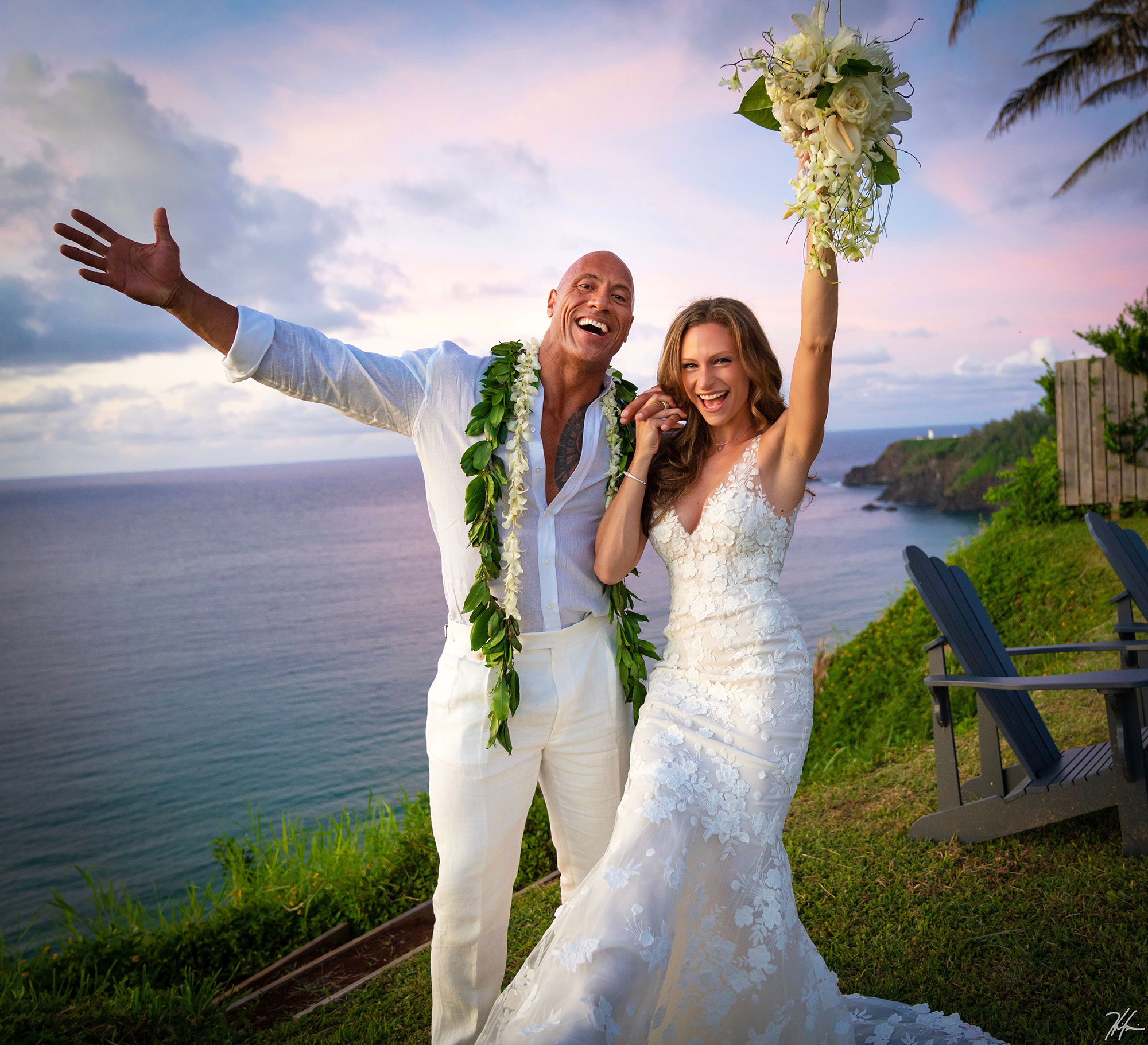 Dwayne Johnson Marries Lauren Hashian High Res Hawaii Celebrate