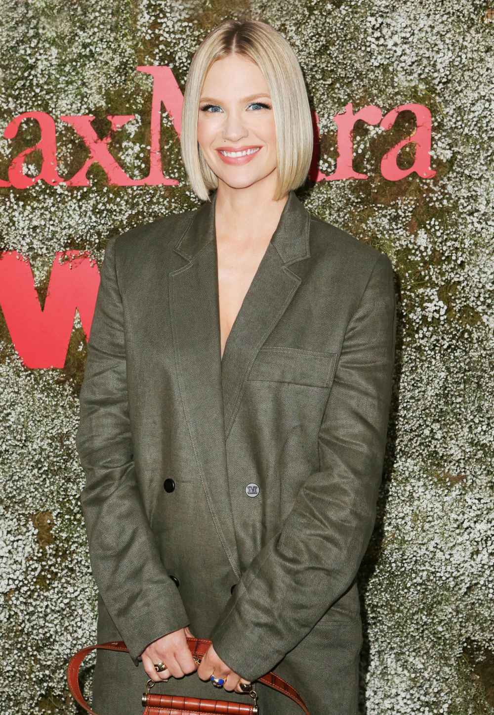 January Jones Olive Suit June 11, 2019