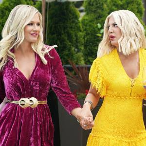 Jennie Garth and Tori Spelling on BH90210 Every Beverly Hills 90210 Reference