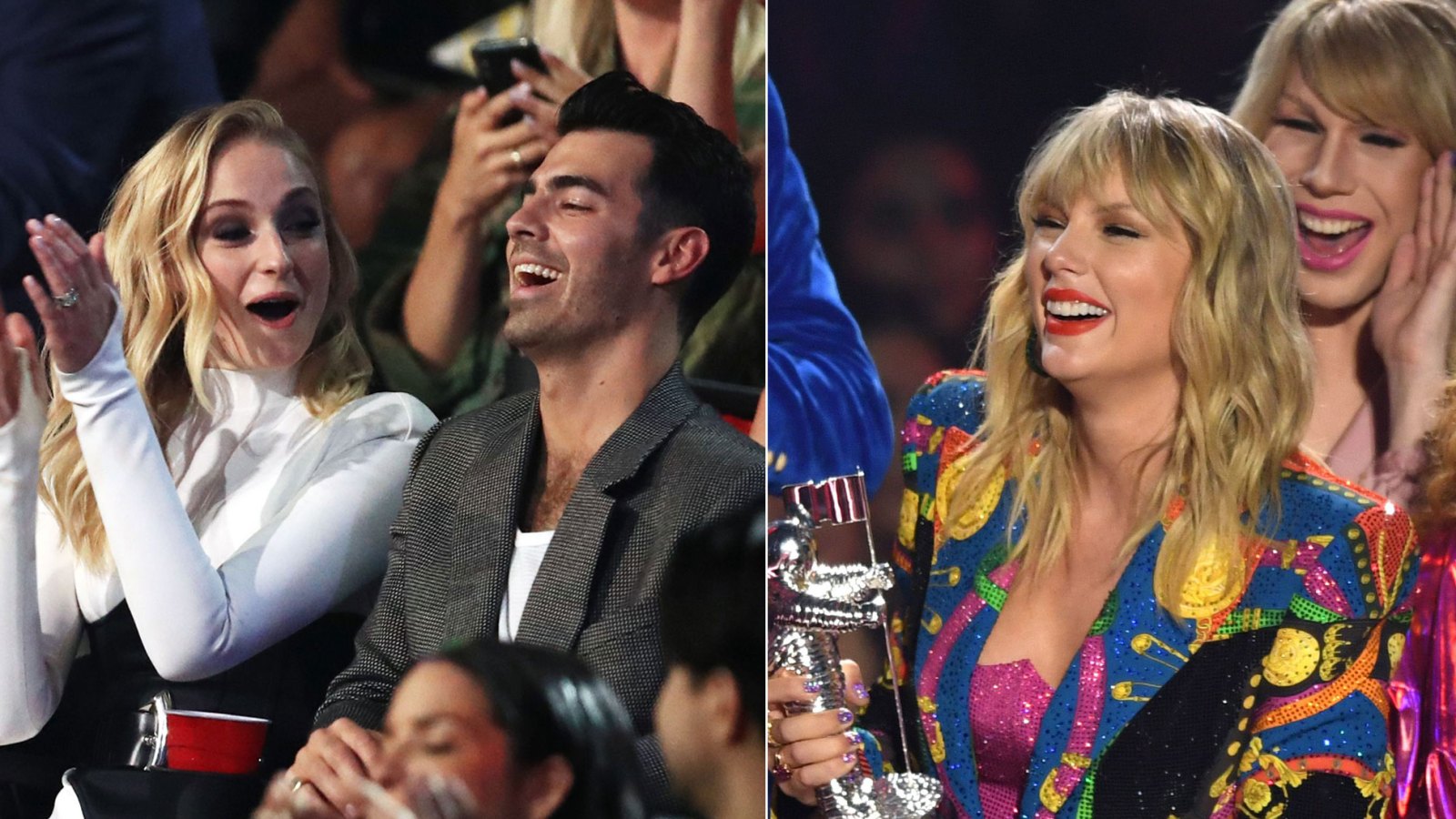 Joe Jonas and Sophie Turner Give His Ex Taylor Swift a Standing Ovation at the VMAs