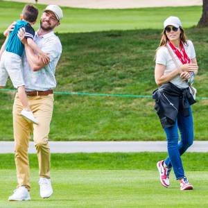 Justin Timberlake Jessica Biel With Son Silas at Golf Course