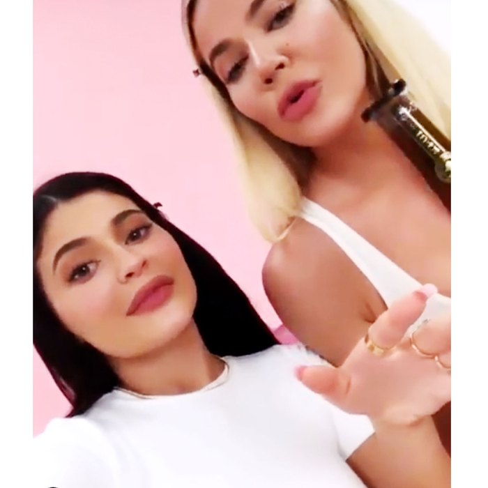 Kylie Jenner Khloe Kardashian Team Up Boozy Makeup Tutorial Video