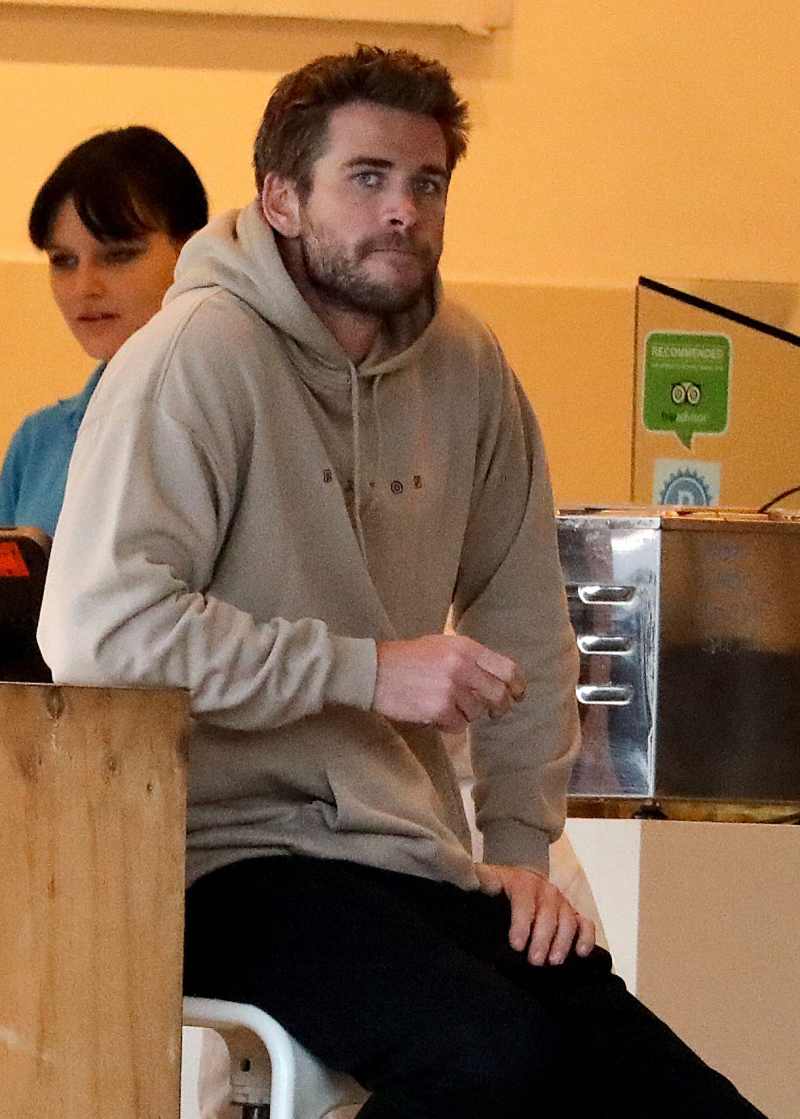 Liam Hemsworth Wearing a Grey Hoodie Breaks Silence After Miley Cyrus