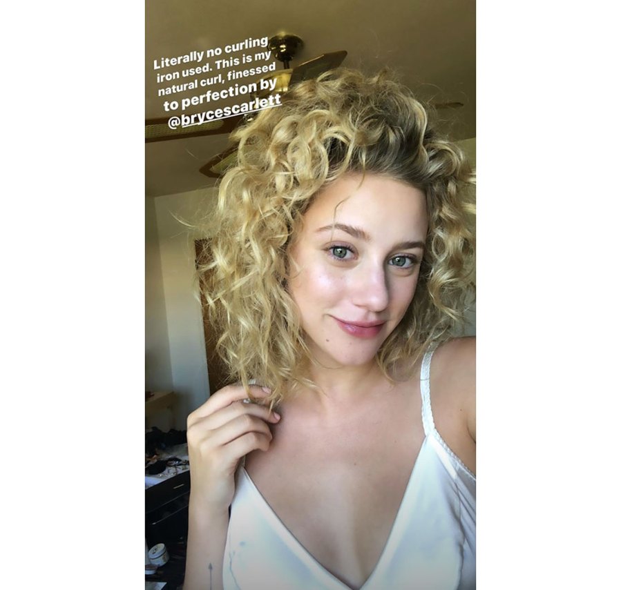 Lili Reinhart Curly Hair Instagram Story August 5, 2019