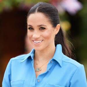 Meghan Markle Blue Dress October 26, 2018