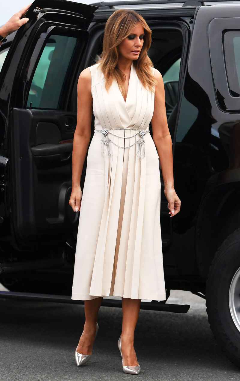 Melania Trump Cream Dress August 24, 2019