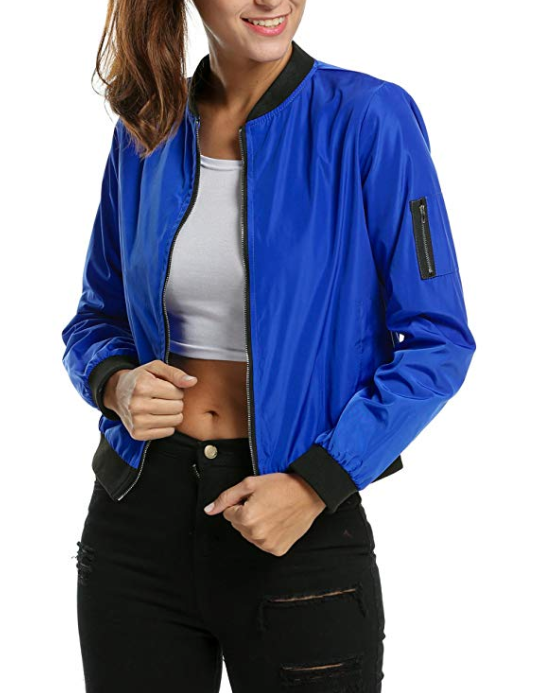 blue bomber jacket