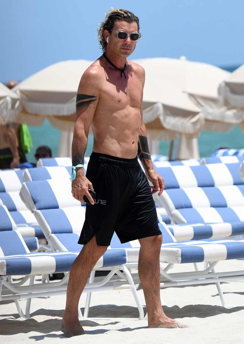 Shirtless Gavin Rossdale On Beach