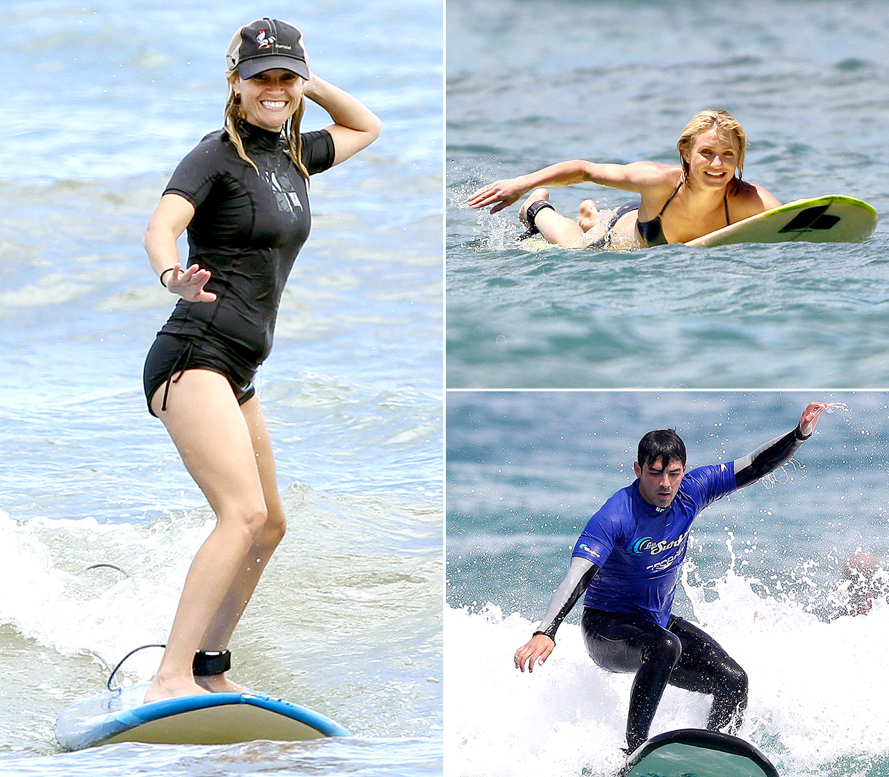 Celebrities Who Surf! See Action Shots of Jennifer Aniston, Liam Hemsworth  and More Stars Catching Waves - Us Weekly