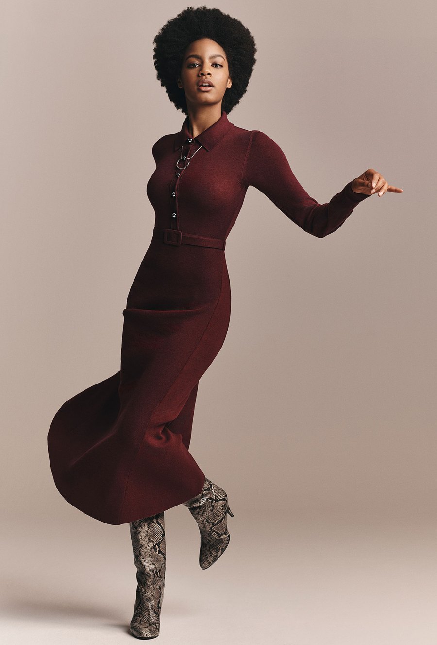 Zendaya x Tommy Hilfiger Collection - Zendaya Long Sleeve Midi Dress