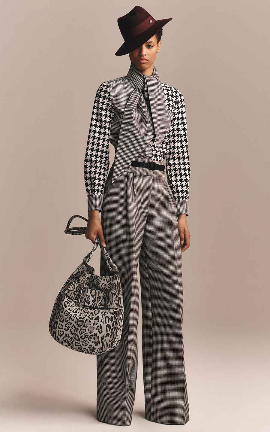 Zendaya x Tommy Hilfiger Collection - Zendaya Houndstooth Tie Neck Shirt and Trousers