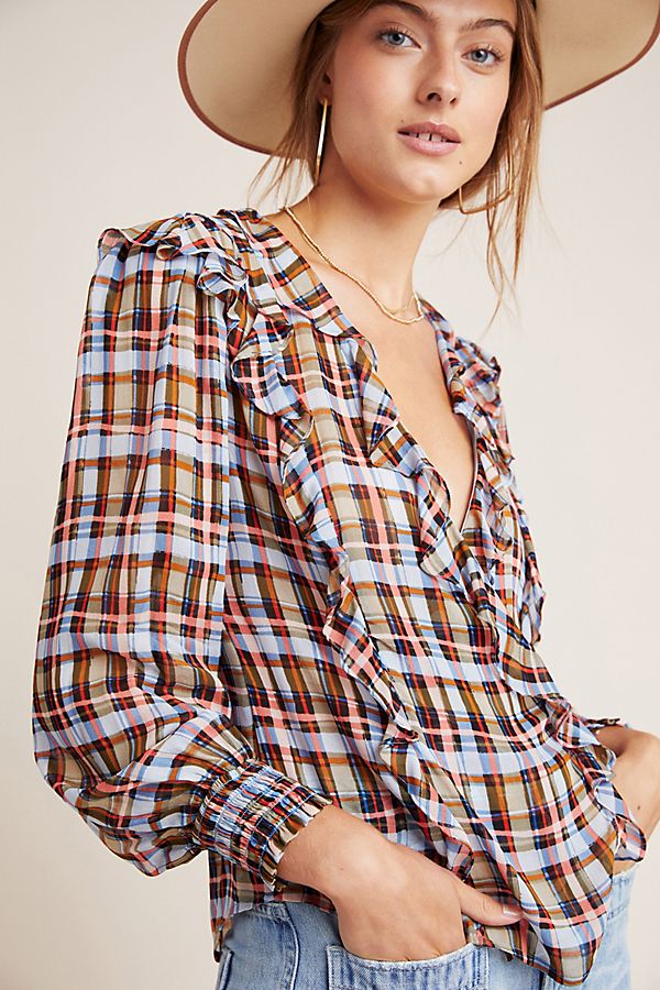 plaid blouse