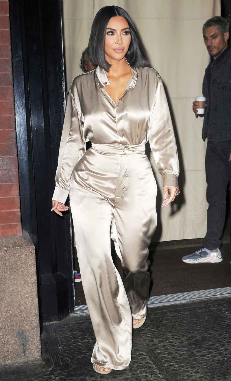 Kim Kardashian Silk Jumpsuit September 9, 2019