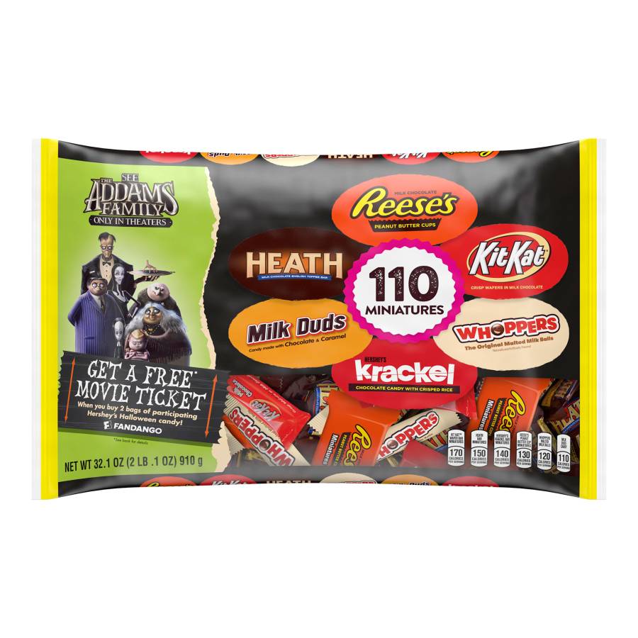 Halloween Candy 2019 Addam's Family Assortment Pack Reese's Heath Milk Duds Krackel Kit Kat Whoppers