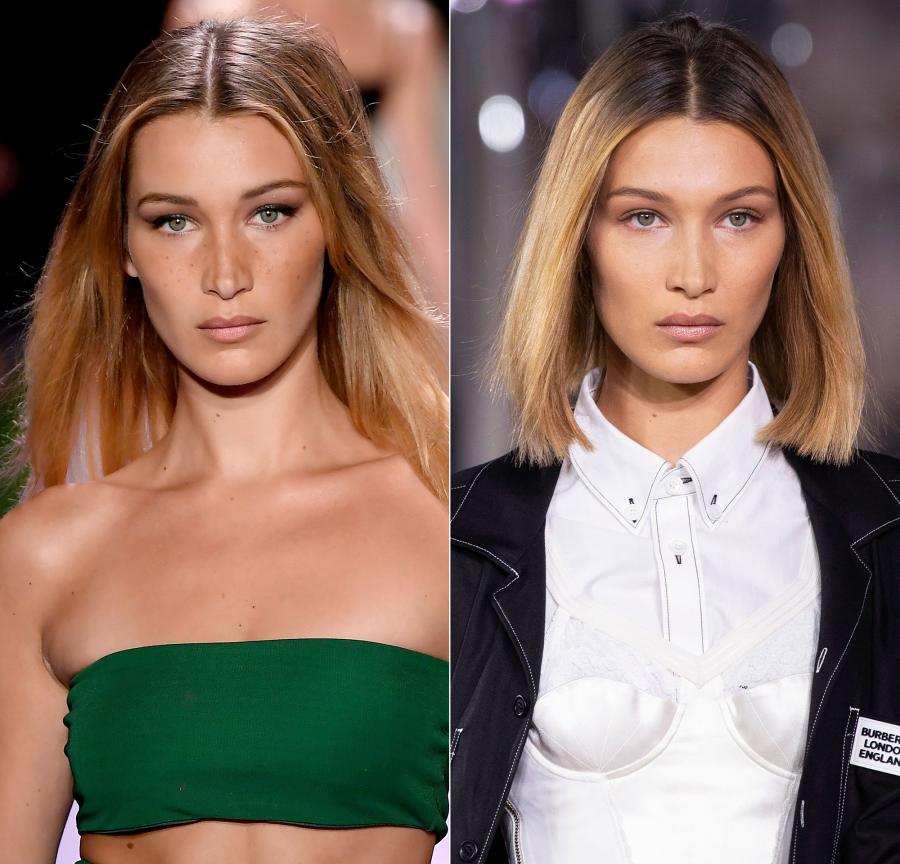 Bella Hadid Hair Change Lob to Bob