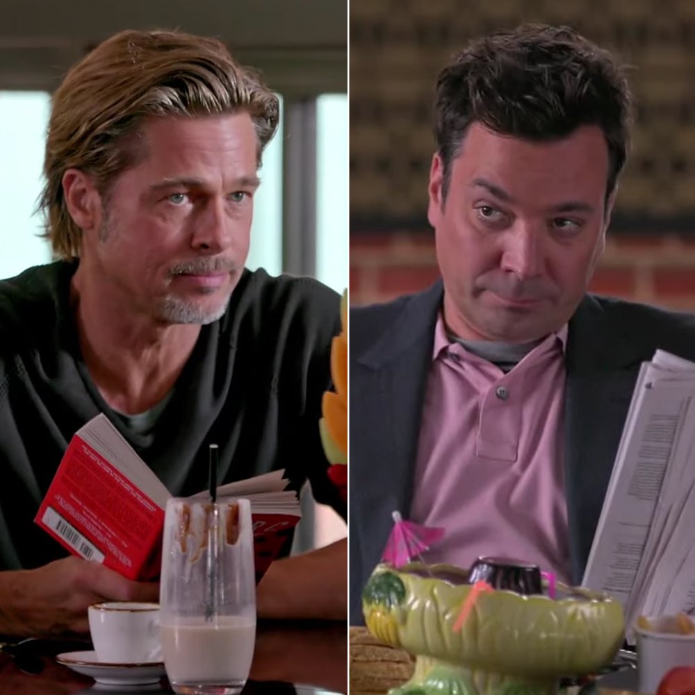 Brad Pitt and Jimmy Fallon Have a Gentleman’s Food Fight on ‘Tonight Show’