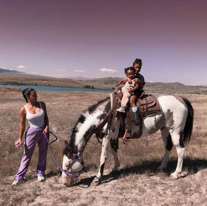 Chicago West Album Horse Riding With North and Kim Kardashian West Wyoming Instagram