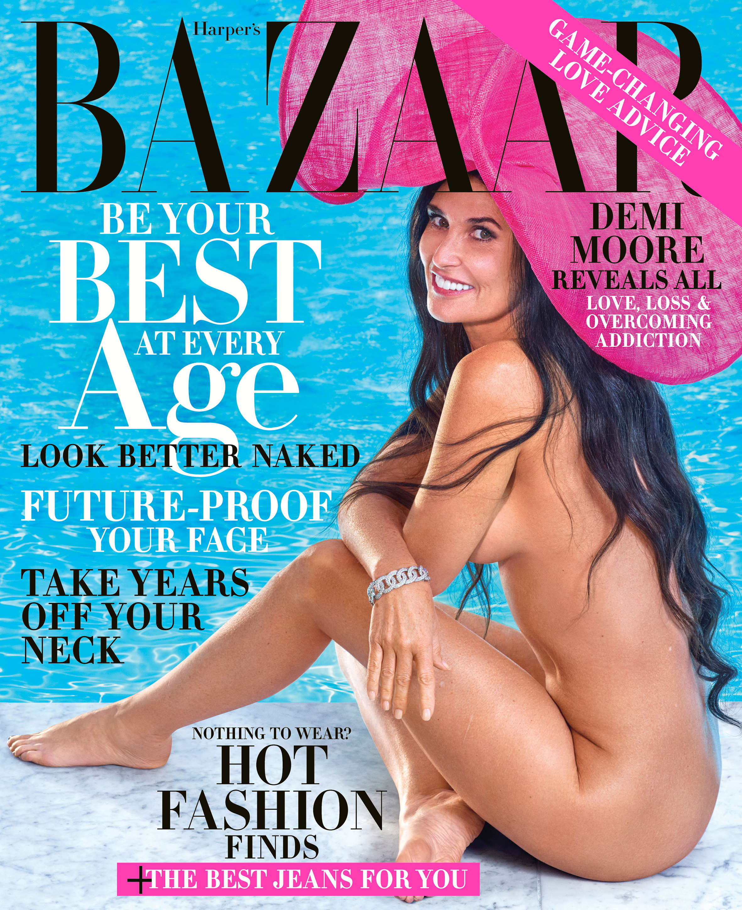 Demi Moore Nude Pregnant - Demi Moore Poses Nude on 'Harper's Bazaar' October Issue 2019