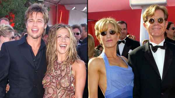Throwback Emmys Brad Pitt and Jennifer Aniston William H. Macy and his wife Felicity Huffman