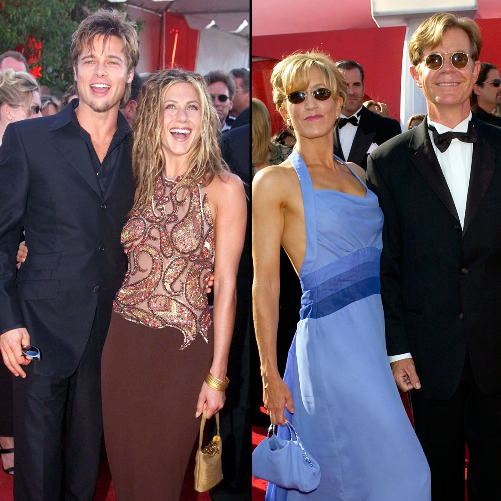 Throwback Emmys Brad Pitt and Jennifer Aniston William H. Macy and his wife Felicity Huffman
