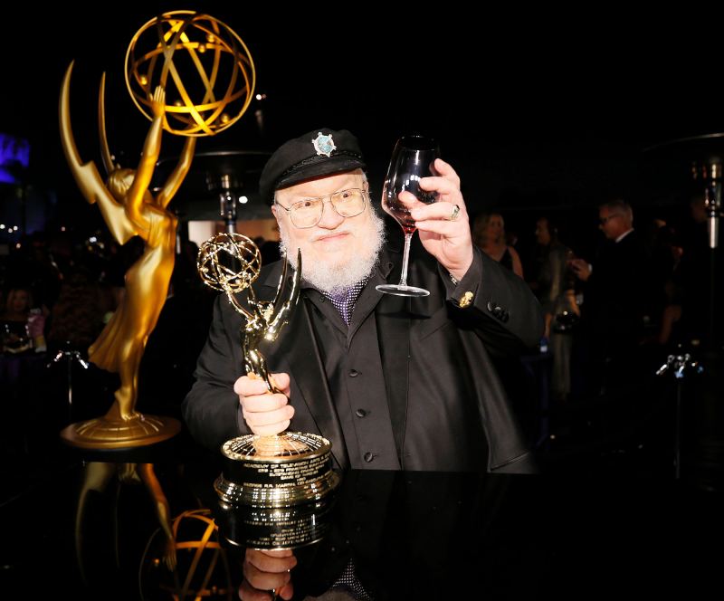 George R R Martin Drinking Wine Governors Ball Emmys 2019 After Party