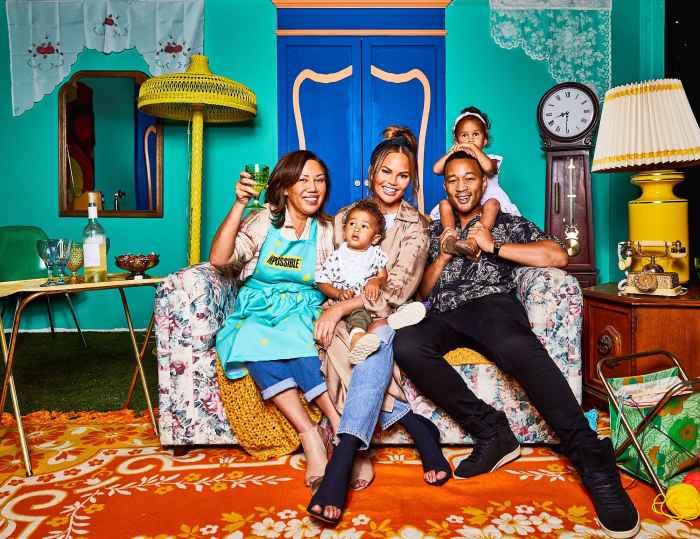 John Legend, family, Sitting on Couch Chrissy Teigen's Mom Vilailuck Teigen Will Cook Her Noodles at 2 AM