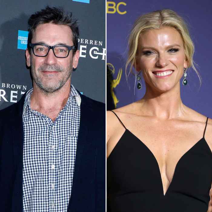 Jon Hamm and Lindsay Shookus Check Out Broadway Show