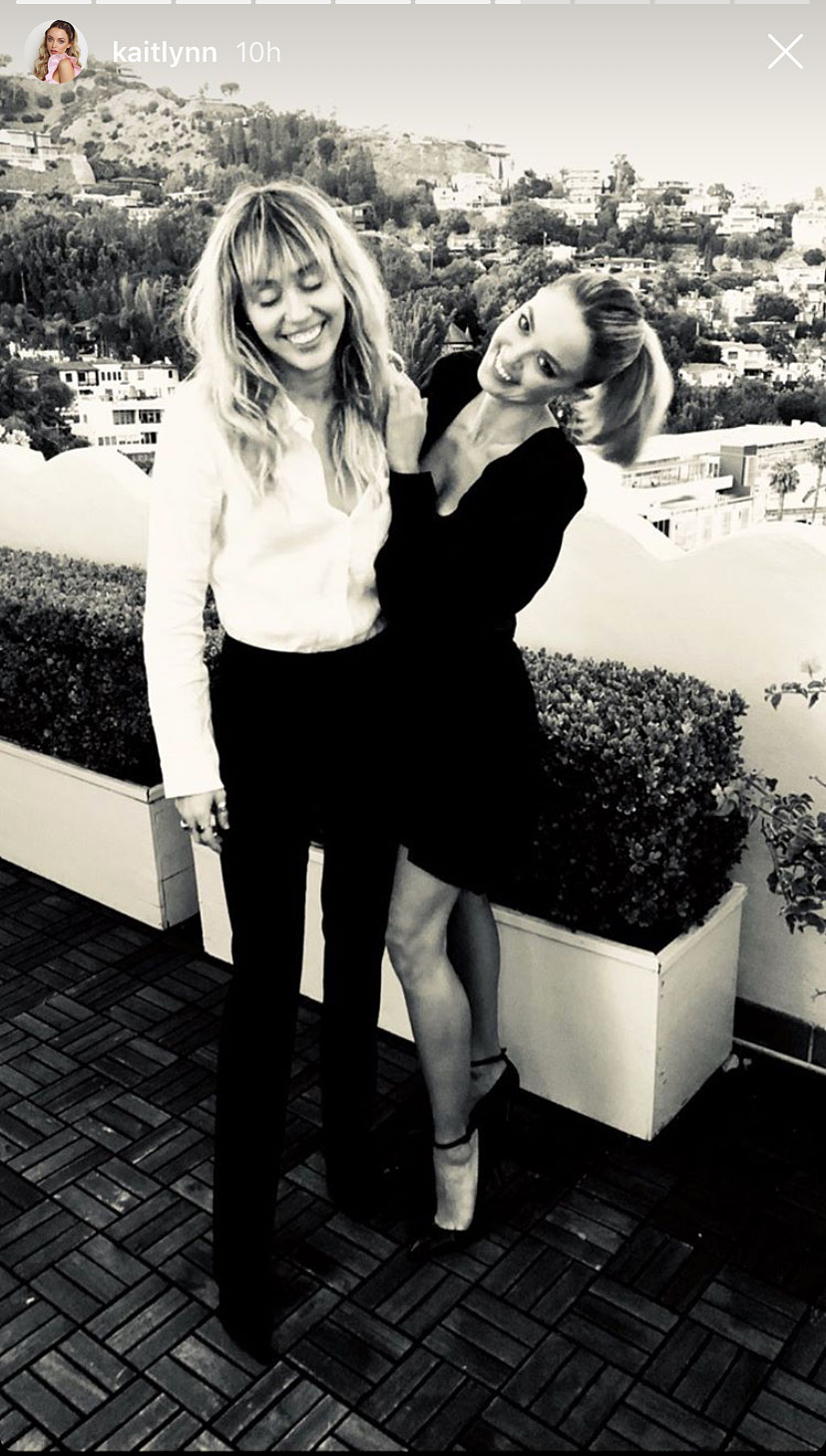 Kaitlynn Carter Birthday and Miley Cyrus Instagram Black and White