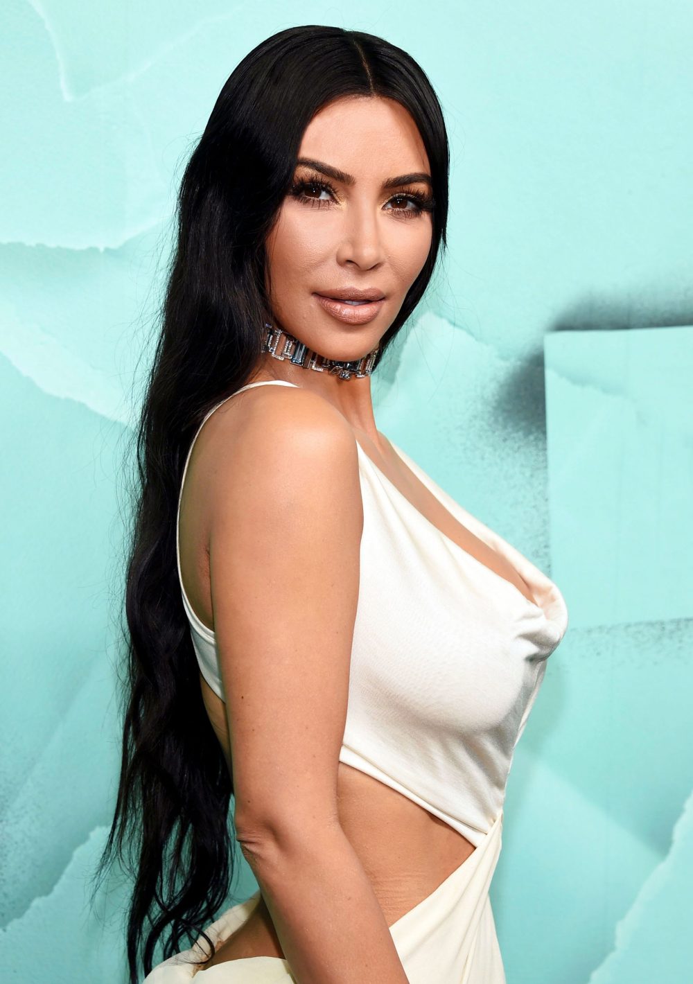 Kim Kardashian Cream Gown October 9, 2018