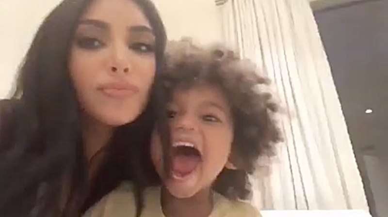 Kim Kardashian with Son Saint