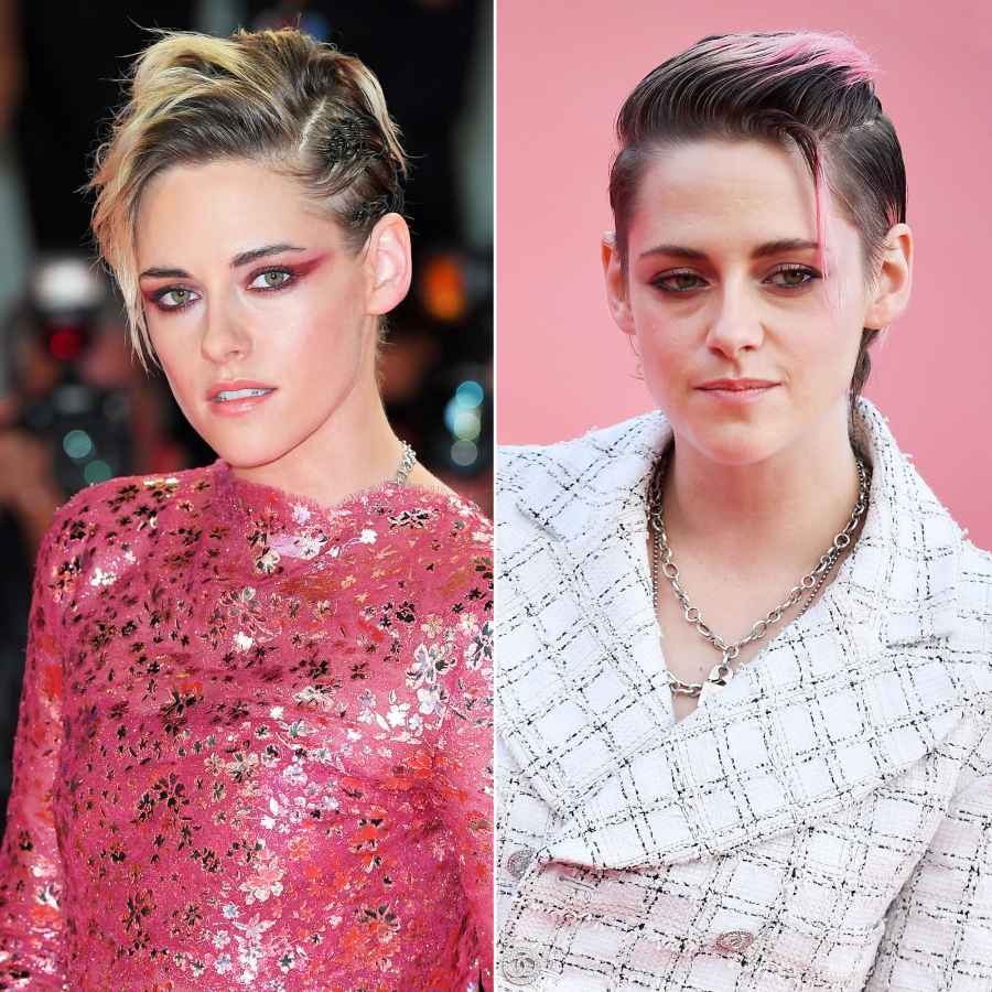 Kristen Stewart Hair Change Blonde Tips to Pink Tips