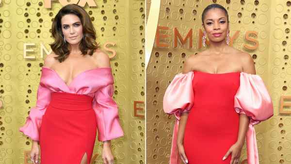 Mandy Moore and Susan Kelechi Nearly Identical Dresses Emmys 2019