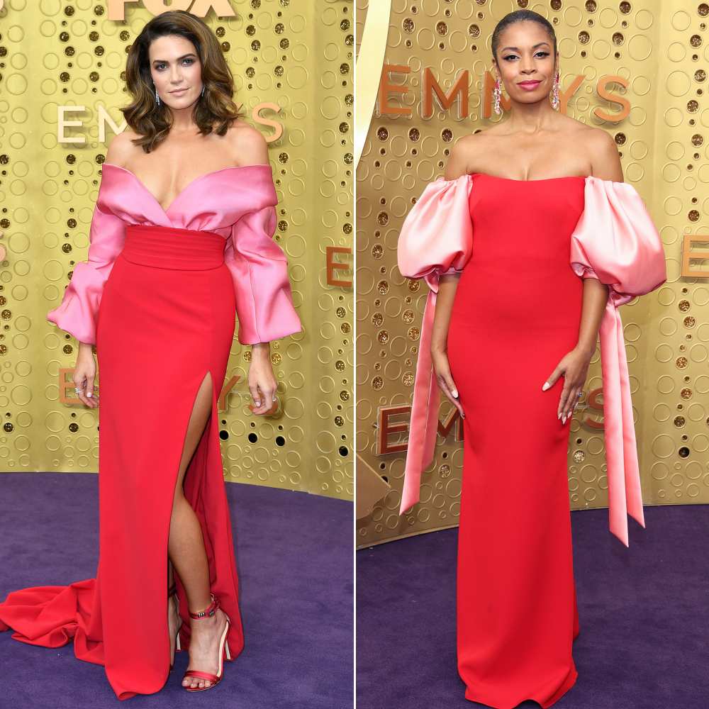 Mandy Moore and Susan Kelechi Nearly Identical Dresses Emmys 2019