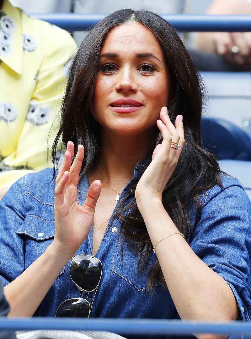 Meghan Markle Wears Prince Harry Initial Necklace at the U.S Open September 7, 2019