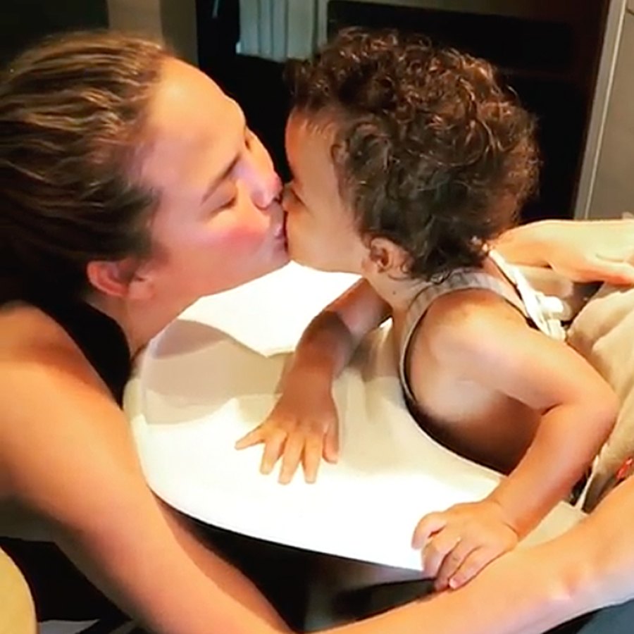 Miles Gives Chrissy Teigen Kiss
